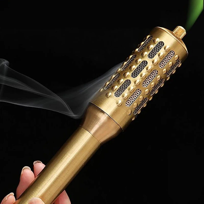 Copper Moxibustion Rod Warm Rolling Massage Heating Acupuncture Point Therapy Pure Moxa Stick Cure Rheumatism Relieve Pain