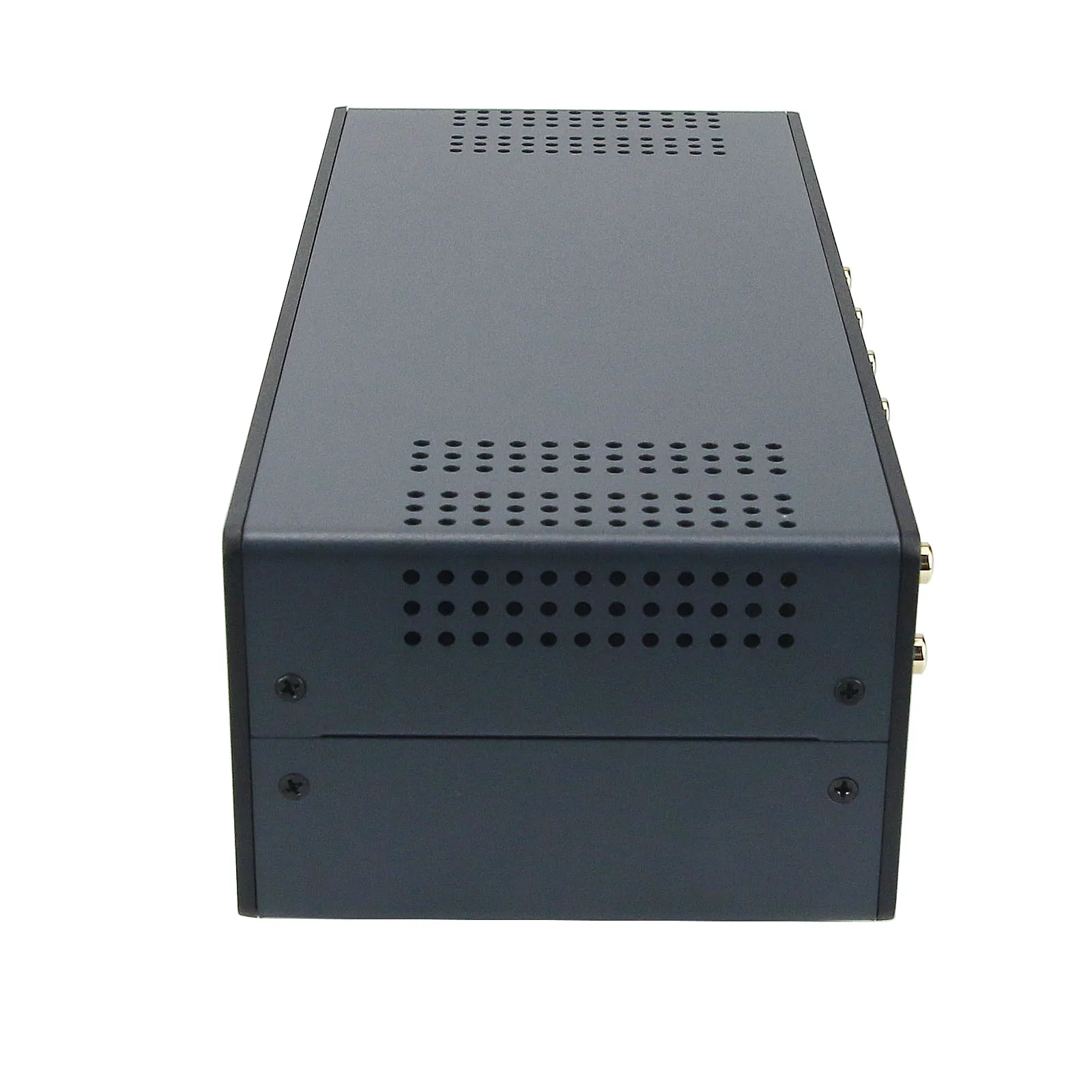 TZT-2-Way Amplificador, Speaker Switcher Box, Analógico Duplo VU Medidor, Música Spectrum Display, Seletor De Áudio, W Controle Remoto