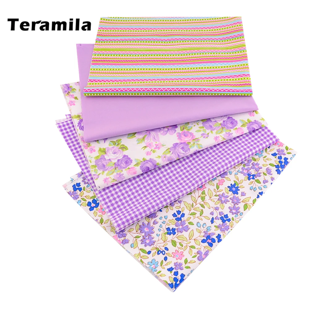 Cotton Craft Fabric Bundle Square Patchwork DIY Sewing Scrapbooking Quilting Dot Pattern20*20/40*50/45*45cm 4/5/6/20/25 PCS/Pack