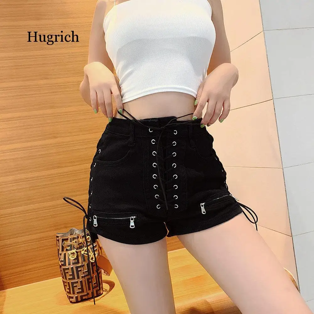 High Waist Loose Women Shorts Solid Drawstring Fashion Short Soft Casual Straight Jean Shorts Summer 2021