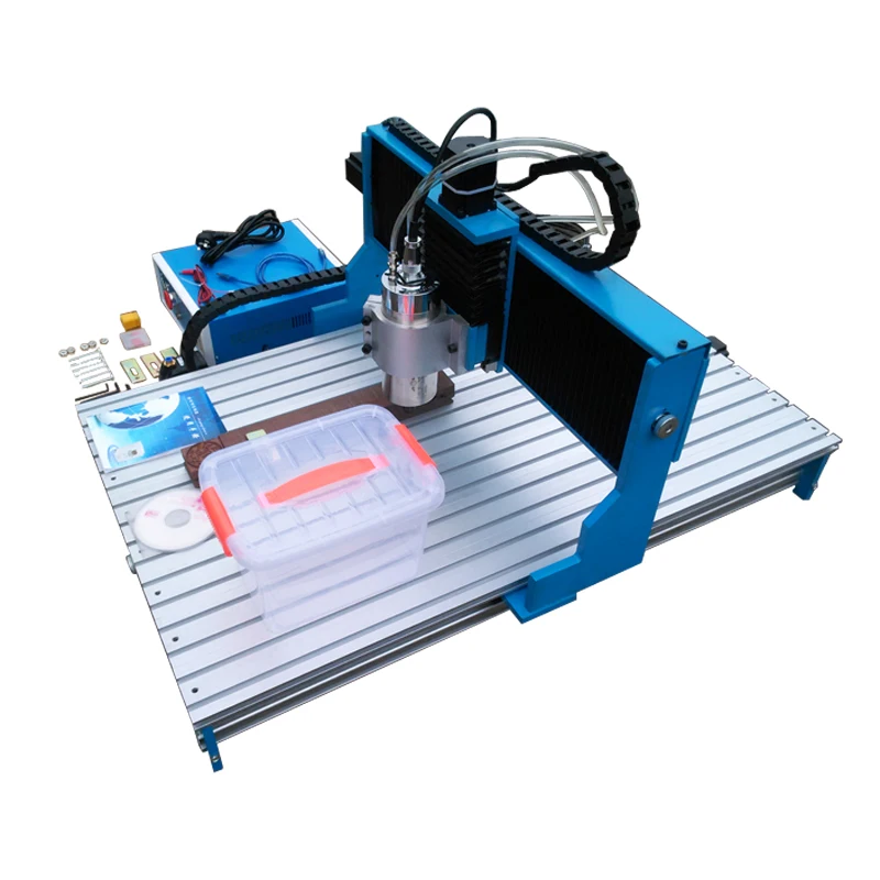 อุตสาหกรรม CNC 6090L Router คู่มือเชิงเส้น6040L อลูมิเนียมแกะสลักเครื่อง3040L เครื่องตัด2200W USB 4แกนชุด