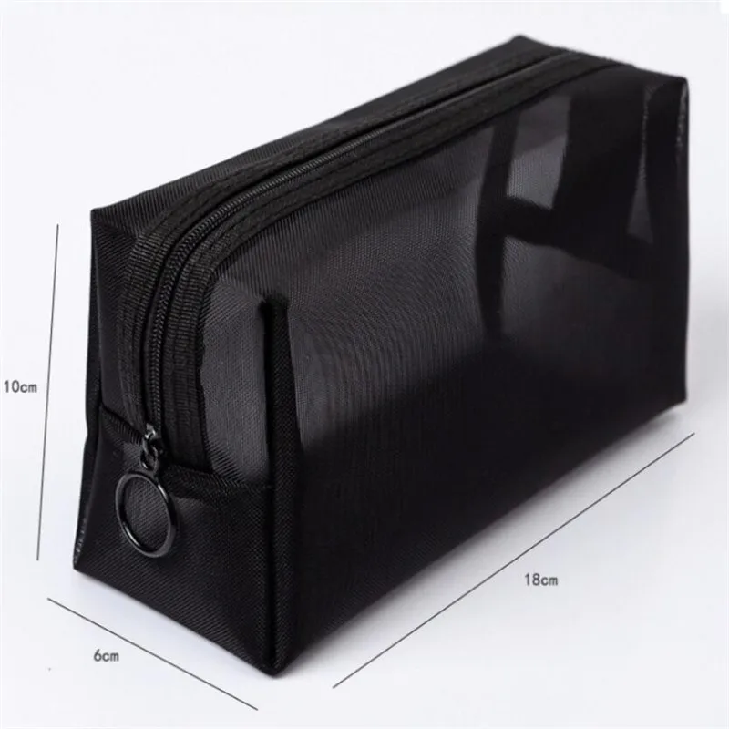 1PCS Women Men Necessary Cosmetic Bag Transparent Travel Organizer Fashion Small Large Black Toiletry Bags Makeup Pouch