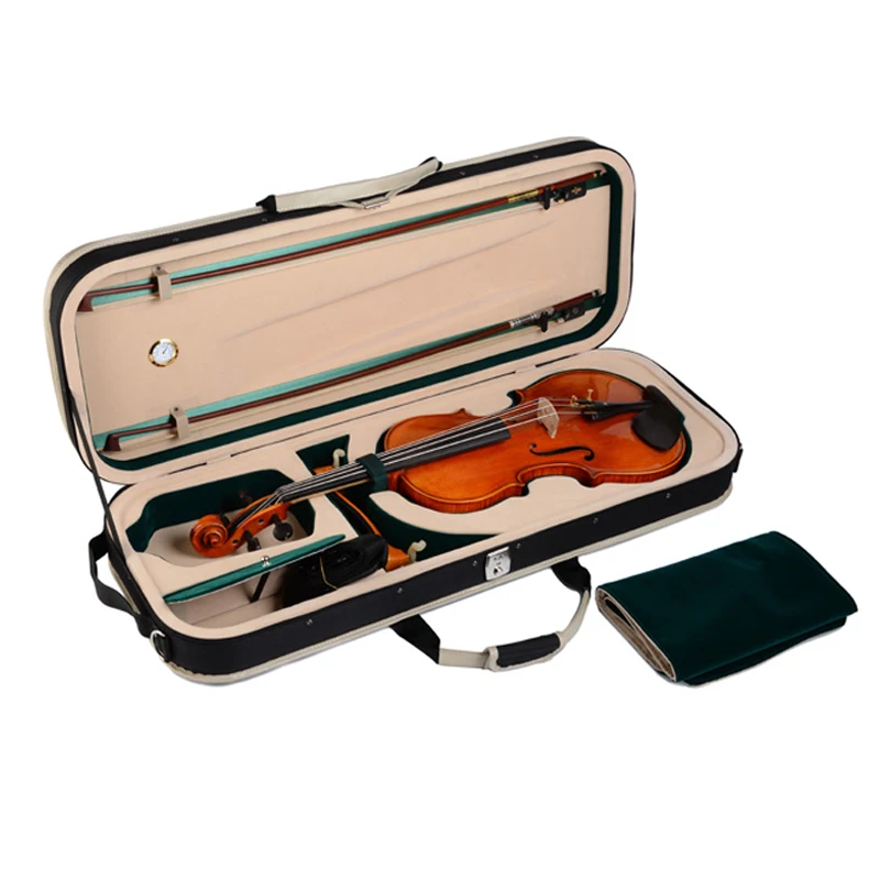 Fastshipping High-end Basswood and golden velvet inside Viola Square case  Viola Square Box With hygrometer viola parts