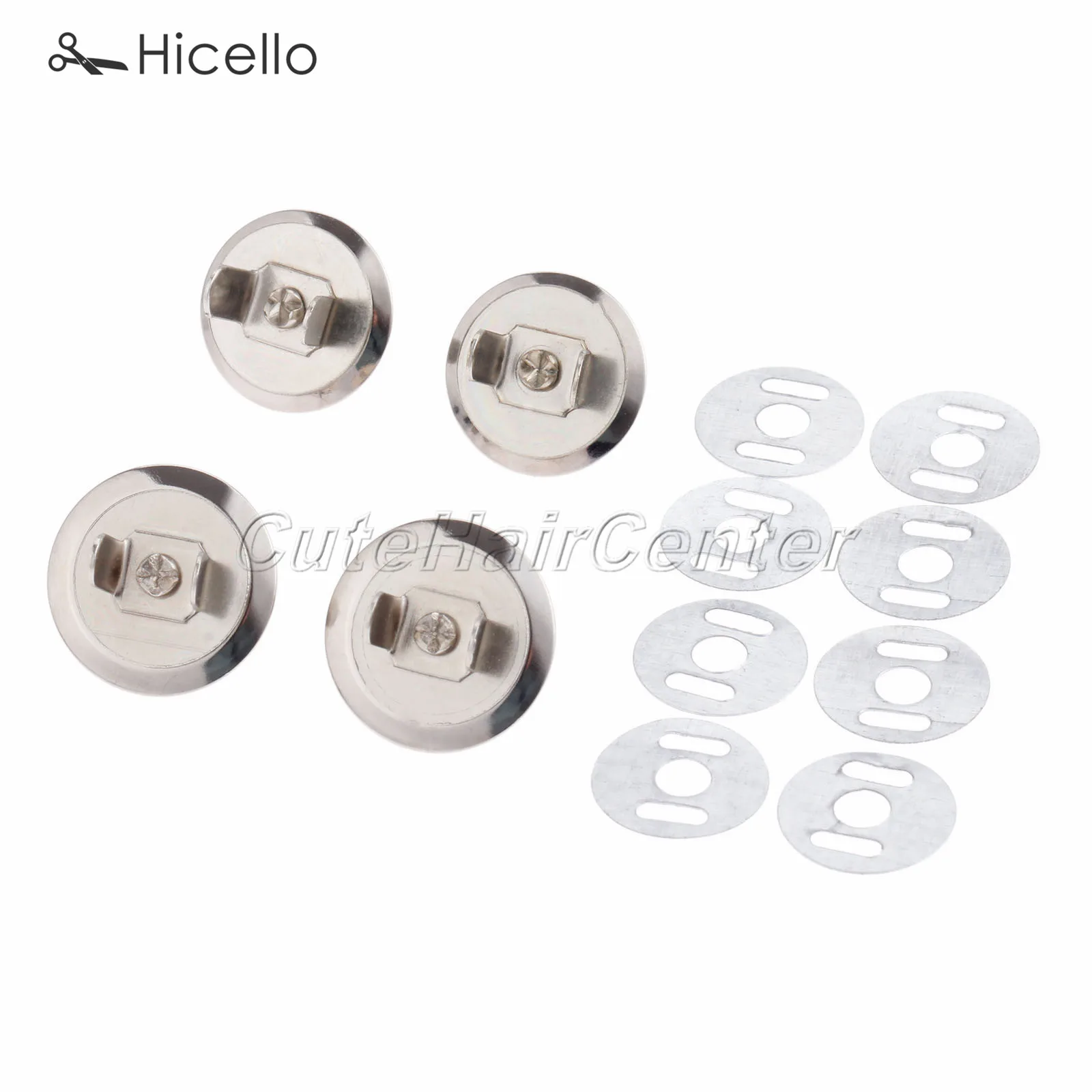 10 sets Metal Magnetic Snaps 16mm/18mm Buckles Buttons Press Decoration for Sewing Clothing Bag Purses Silver Hicello