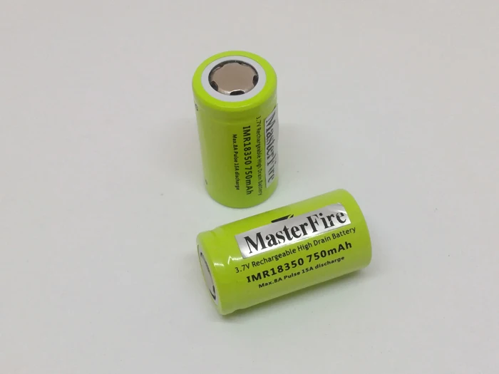 

MasterFire 8pcs/lot Original Vappower IMR18350 750mAh 18350 3.7V high drain battery Lithium batteries 8A continuous discharge