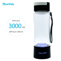 DuPont-generador de agua de Hidrógeno SPE PEM 3000ppb, botella de Tritan-Super 4 en 1, dispositivo de inhalación H2 y adaptador recargable