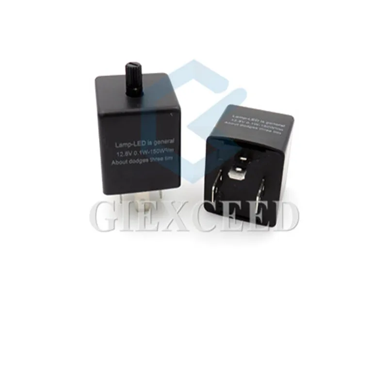 3 Spille Lampeggiante LED Flasher Relay frequenza regolabile Automotive Lampeggiatori