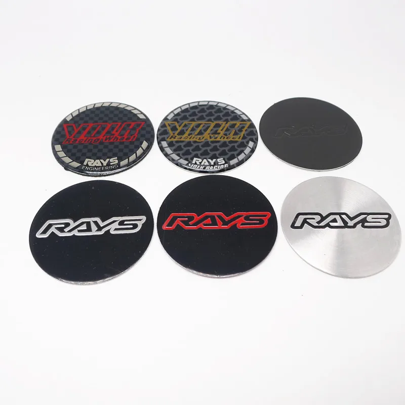 4pcs 45mm 50mm Rays Volk Racing Wheel Center Caps Sticker Car Rims Hubcap Emblem Badge