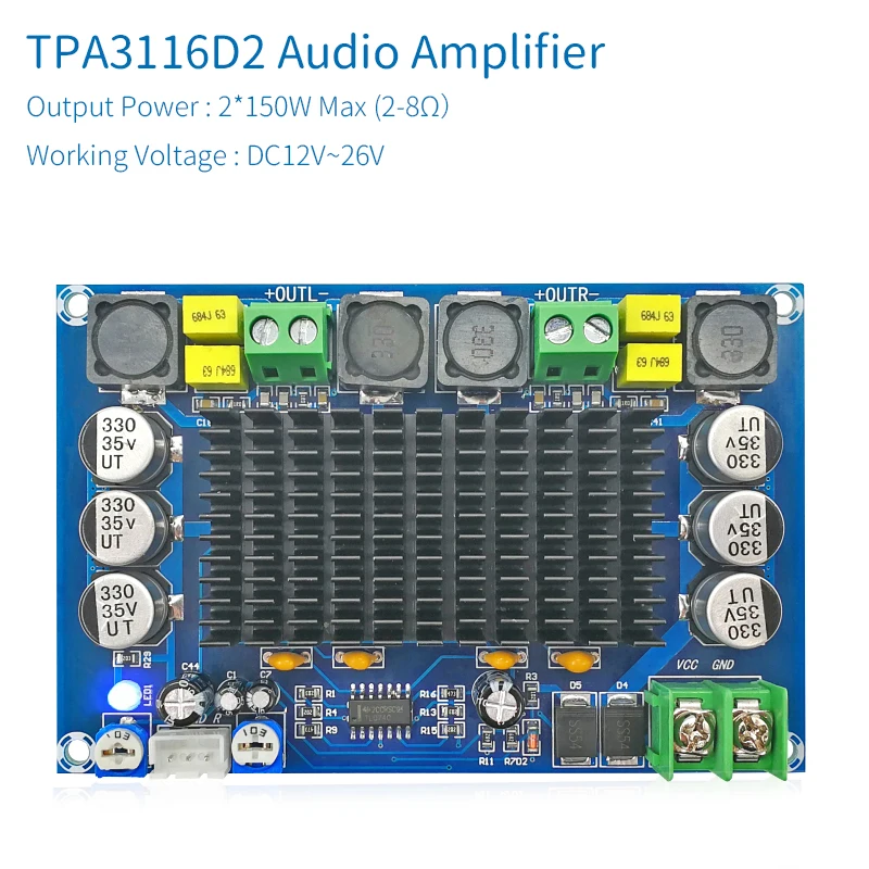 Unisian TPA3116D2 Khuếch Đại Âm Thanh TPA3116 2X150W 2.0 Kênh Khuếch Đại Công Suất Cao Bảng TL074C OP Amp Tiền Khuếch Đại HiFi AMP