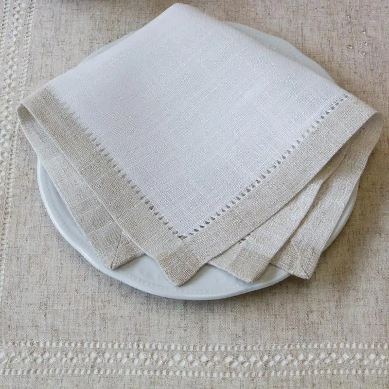 @Practical & Versatile Napkin with Handmade Hemstitch, Elegant  Linen Look, Table Decor,Home/Airbnb/Banquets/Hotel