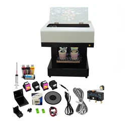 Automatic 4Cups coffee printer with 400ml edible ink Latte Cake Selfie Art Flower food beer printing machine with Wifi optional