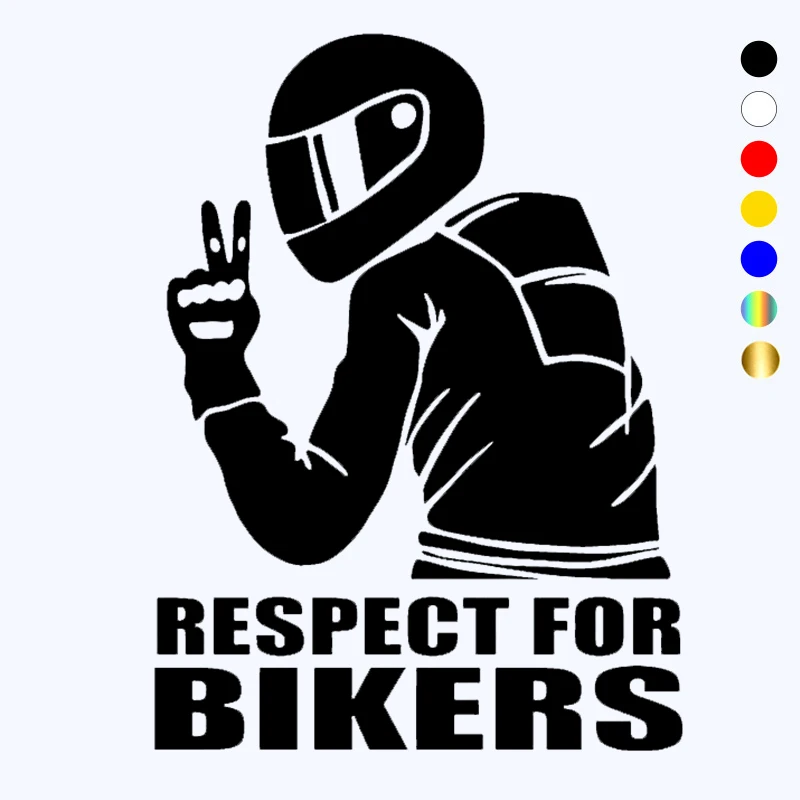 CK20609# Die-Cut Vinyl Decal Respect for Bikers Car Sticker Waterproof Auto Decors on Car Body Bumper Rear Window