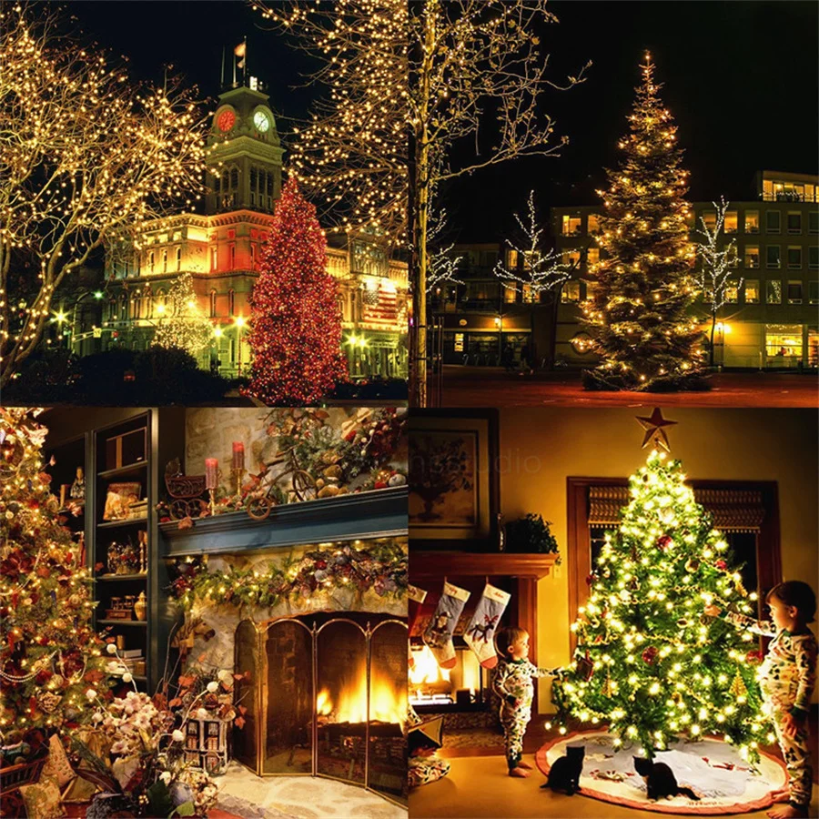 7M 100 Count Clear Christmas String Light Outdoor Incandescent Bulbs Mini Fairy Light Garland for Patio Holiday Party Decor