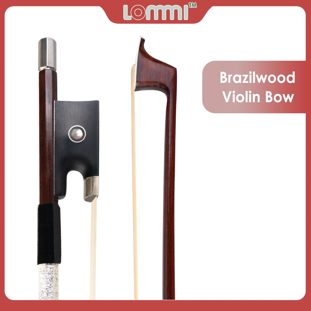 LOMMI 4/4  Octagonal Stick Cupronickel Accessories Ebony Frog W/ Paris Eye Inlay Student Bow Violin Bow Brazilwood Bow