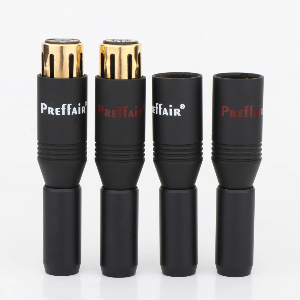 Preffair  XR1805 Gold Plated XLR Connector Plug Audio Balance XLR 3 Pin Plug Cable Mount Balanced Audio Connector Male or Female