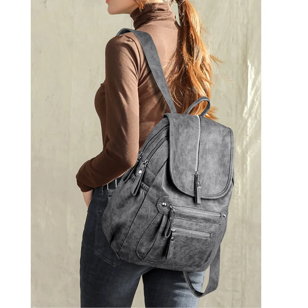 New Designer Women Backpack Casual Back Pack for Women High Quality Leather Backpacks Female School Bags for Teenage Girls Sac