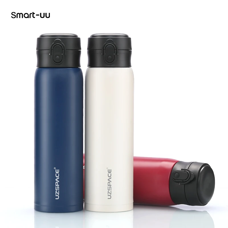 UZSPACE 500ml Vacuum Flask Stainless Steel Business Portable Leakproof Simple Shaker Drink Water Bottle Car Tea Cup Student