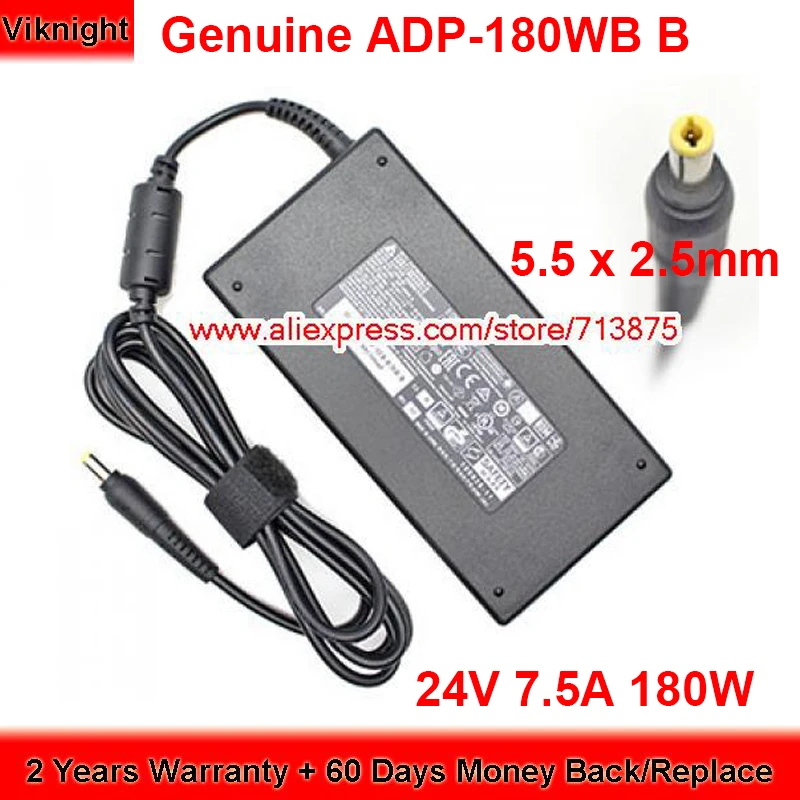 Genuine Thin ADP-180WB B AC/DC Adapter 24V 7.5A 180W FSP180-AABN3 for ELO EPS15E2-2UWA-1-MT-4G-1S-NO-00-BK E440234 5.5 x 2.5mm