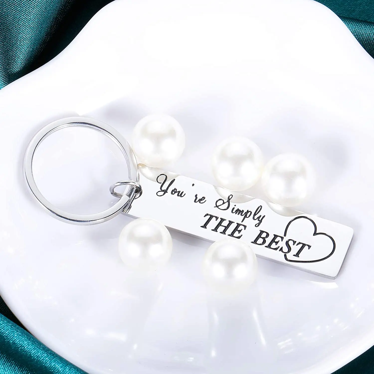 Valentines Day Gifts Stainless Steel Keychain Anniversary Birthday Christmas Gifts for Couple Keyring Youre Simply The Best DIY