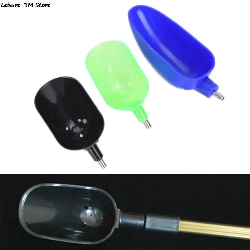 1PCS 33g/67g Plastic Bait Casting Scoop For Feeding Particles Boilies Carp Fishing Fish Bait Tool Thread Toss Throw Spoon