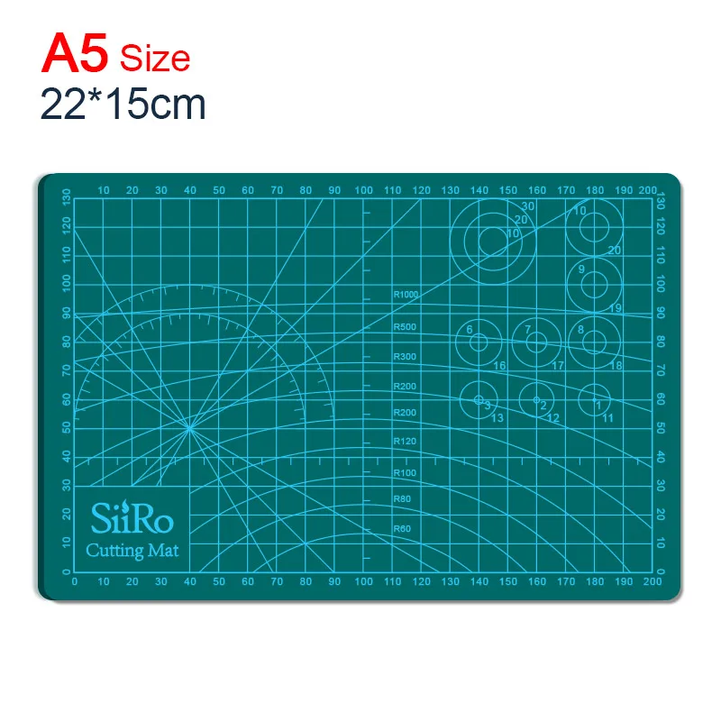 Small Size Cutting Mat 22x15cm A5 Self-Healing PVC Double Sided Rotary Board for Leather Cut Scrapbook Paper Partition Carving