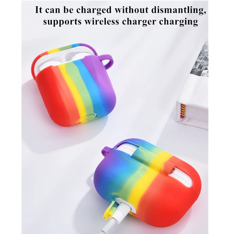 Rainbow Silicone Cover Case For apple Airpods 3 Pro Case sticker Case for airpod 1 2 3 For Air Pods Accessories