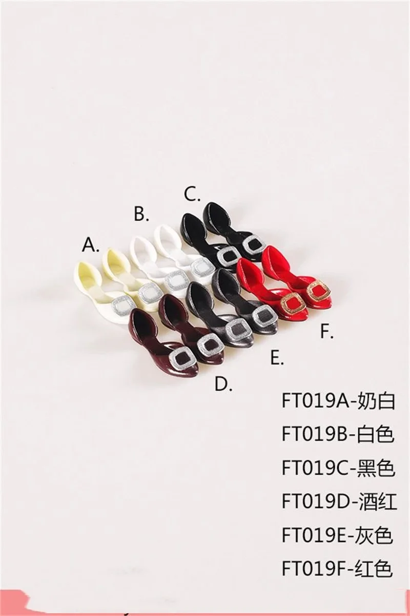 In Stock 1/6 Scale FT019  Flat Shoes 6 Colors For Sexy Female Soldier Sandals Single Shoes For Collection