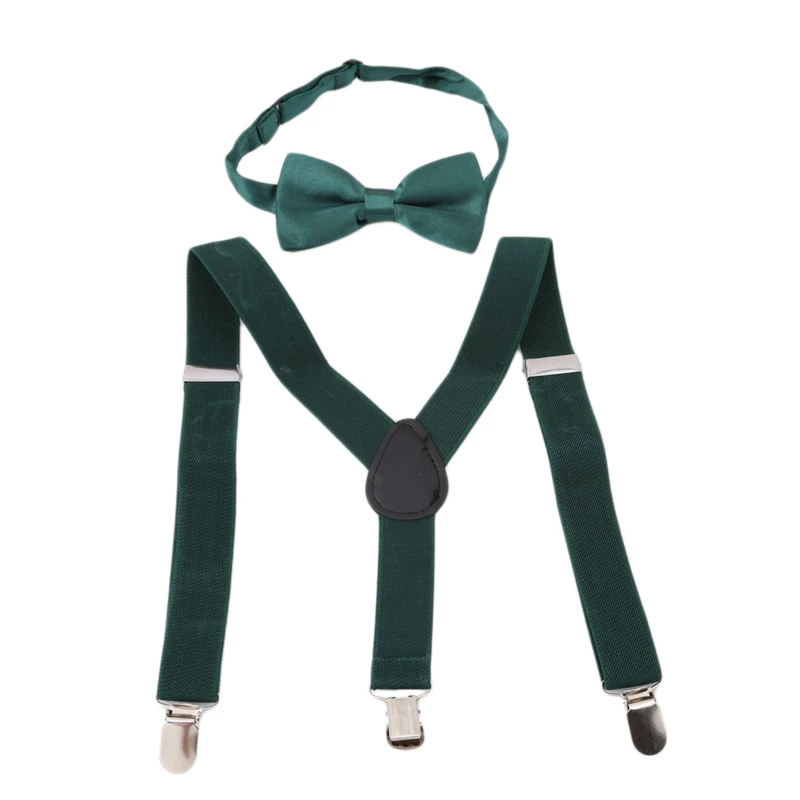 Kids Suspenders With Bowtie Fashion Children Bow Tie Set Boys Braces Girls Adjustable Suspenders Baby Wedding Ties Accessories