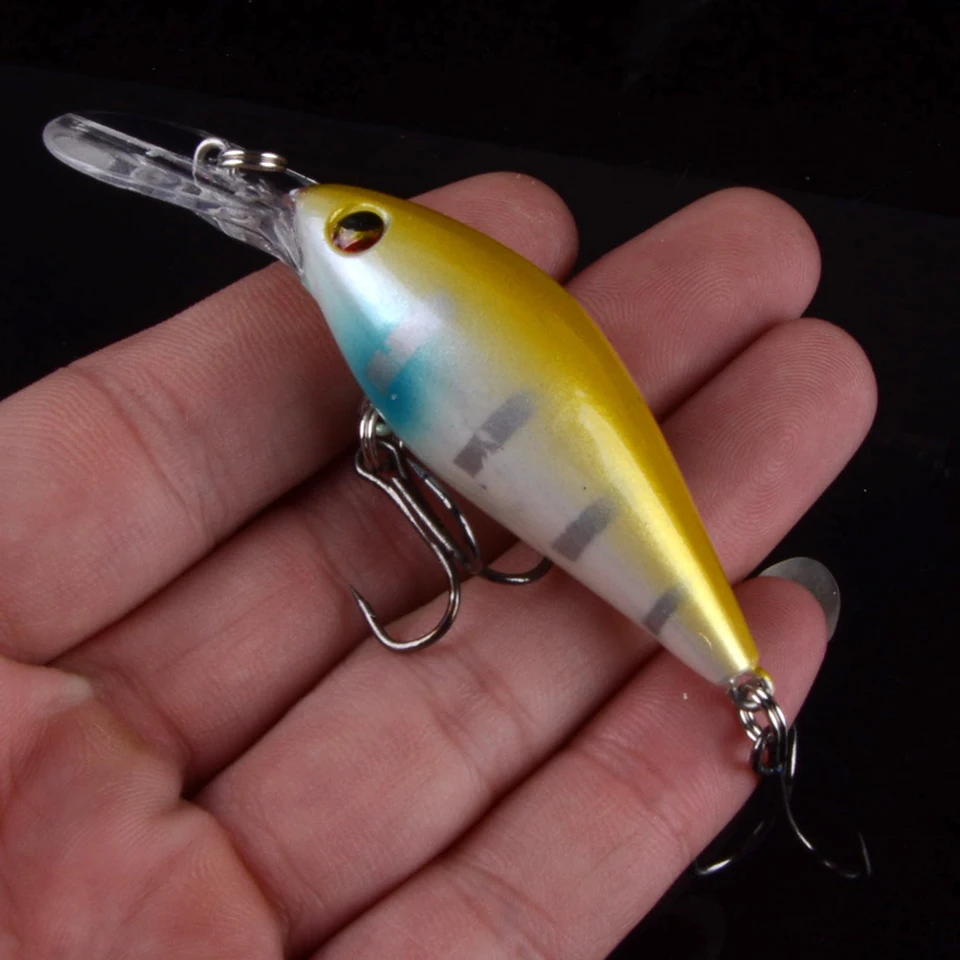 

1 pcs Crankbait Fishing Lure Rock Bait Weights 80mm 8.5g Lures Wlobbers Trolling Lure Crank Bait Fake Fish #6 Hooks With 3D Eyes