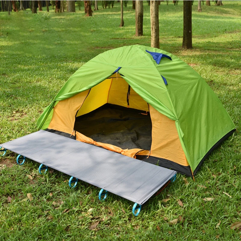 Aluminum Alloy Camping Bed, Ultra-light, Single Person, Foldable Sleeping Pad, Climbing Rest Bed, Portable Folding Bed