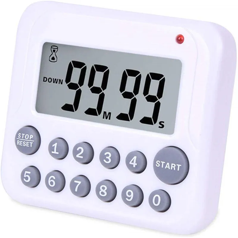 Temporizador de Contagem Regressiva Digital da Cozinha 99 Minutos Grande Tela Lcd Alarme Alto Cozinhar Temporizador Suporte Gancho Suporte Magnético