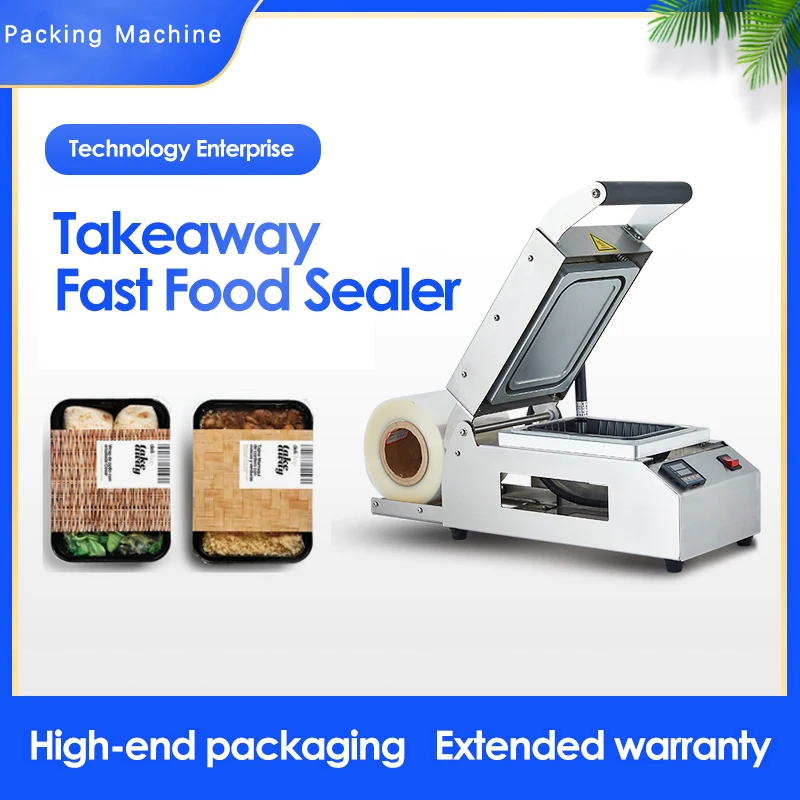 110V/220V Commercial Portable Vacuum Sealer Hand Press Packaging Machine Disposable Plastic Lunch Box Packaging Machine