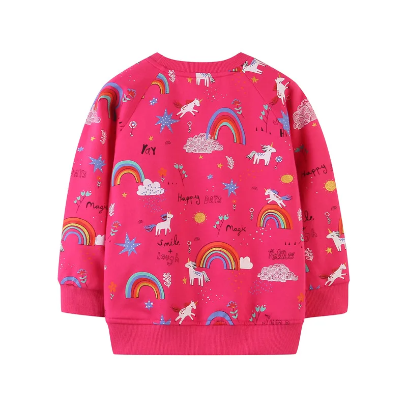 Jumping Meters Fashion Girls Sweatshirts for Autumn Winter Unicorn Baby Sweaters Cotton Rainbow Children\'s Hoodies Top Clothes