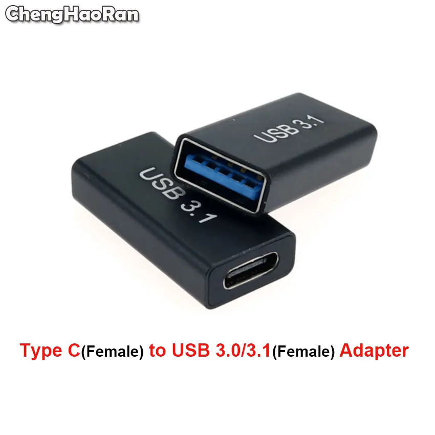 

ChengHaoRan 1Pc USB 3.0 Coupler Female to USB Type C Female Adapter Super Speed USB3.0 Type-C Extender Connection Converter