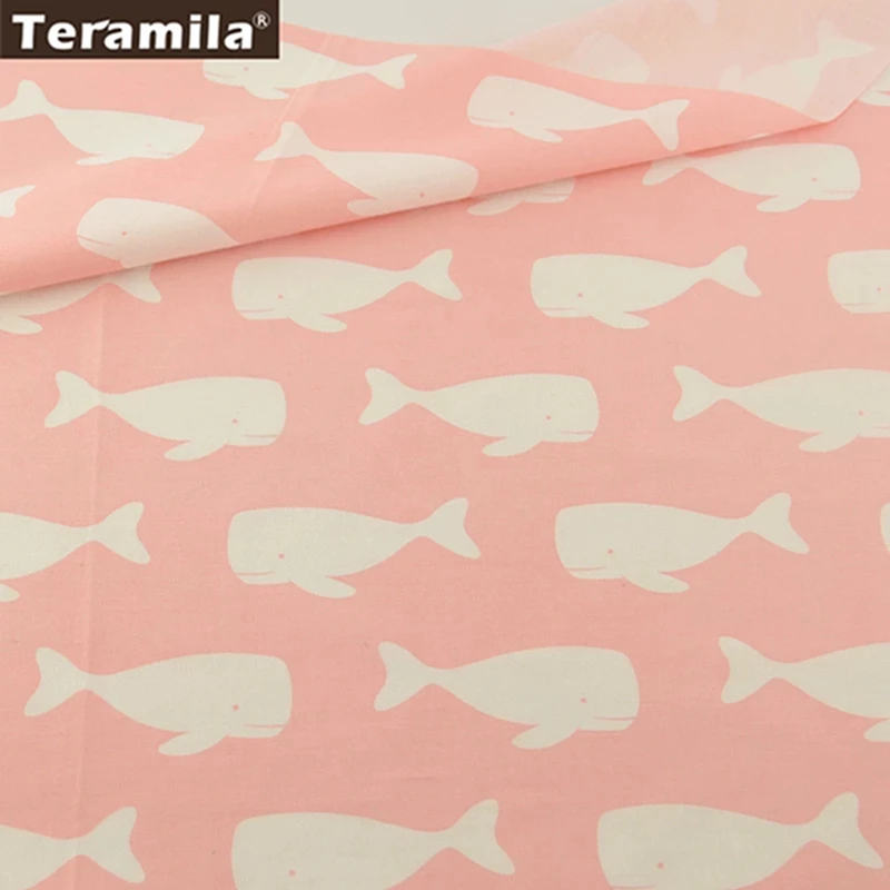 جديد وصول 100% الأبيض القطن نسيج الدهون الربع الأزرق الحيتان المادة ورقة السرير النسيج خليط تصميم المنزل الحرف #5