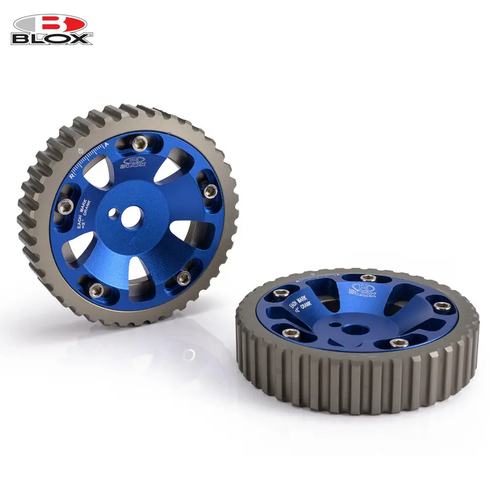 1Pair / Unit EPMAN - BLOX  2Pcs Aluminum Upgrade Engine Cam Gear Pulley For Mitsubishi 4G15/4G13 Cam Gears (Blue) EP-CG4G15BL