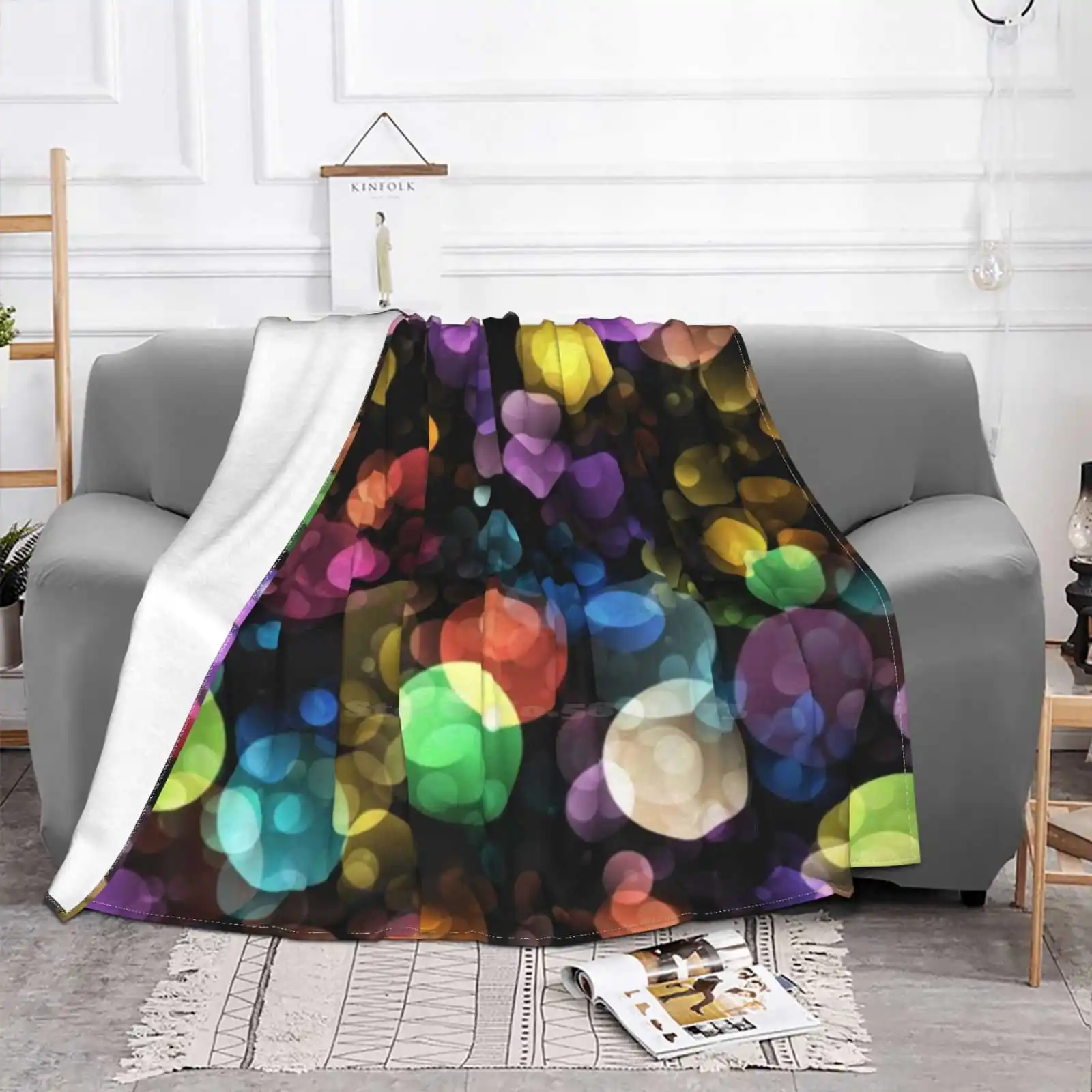 Colorful Circles Bokeh Background 29 Hot Sale Printing High Qiality Flannel Blanket Pattern Bokeh Abstract Luxury Bokeh Glam