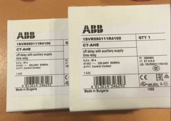 original new ABB time relay CT-AHE 0.1s-10s 220-240VAC 10050000 warmly for 1 year 1pcs