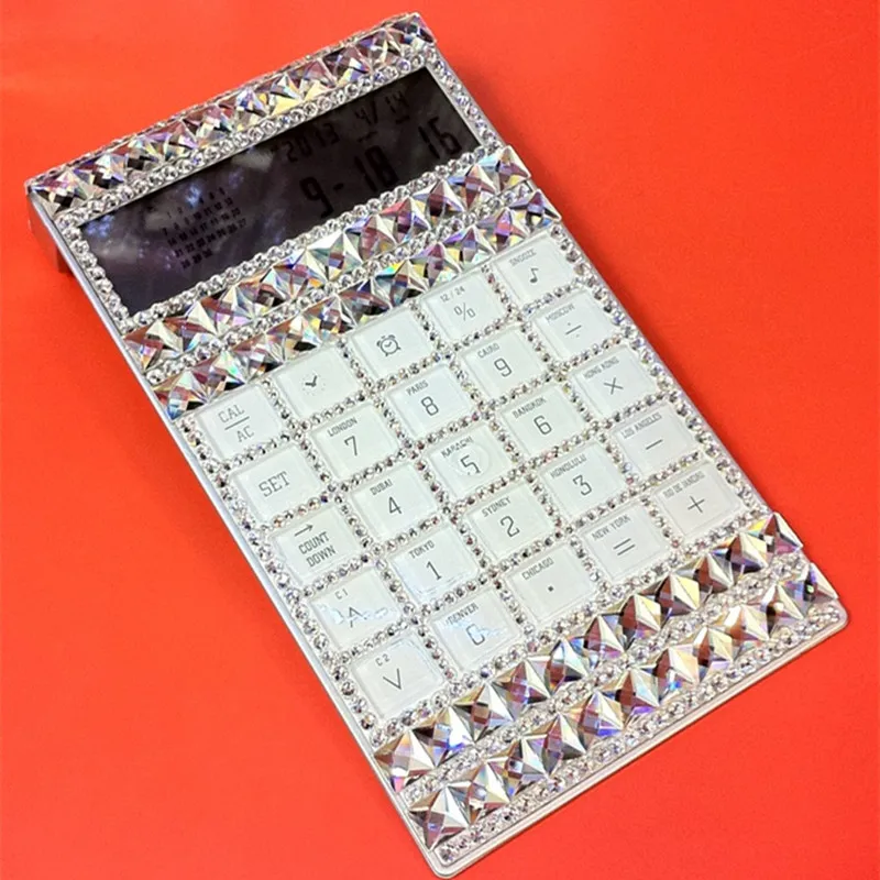 Creative stick drill calculator rhinestone ultra-thin perpetual calendar multi-function diamond