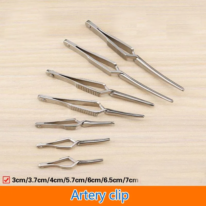 Stainless steel Arterial venous clamping micro-device clip-down device temporary blocking clip hemostasis artery hemostat