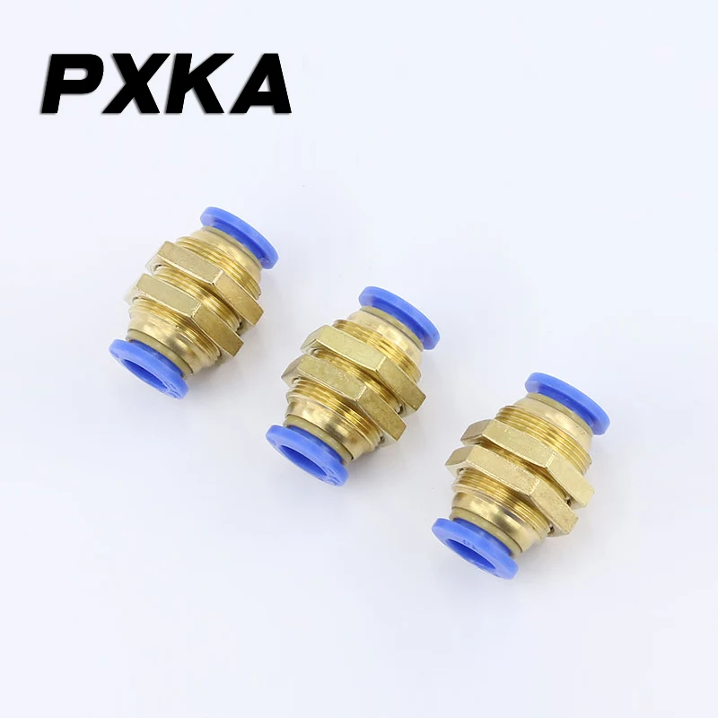 2PCS Diaphragm straight-through two-way through-plate thread PM-4/6/8/10/12mm quick-acting pneumatic butt joint