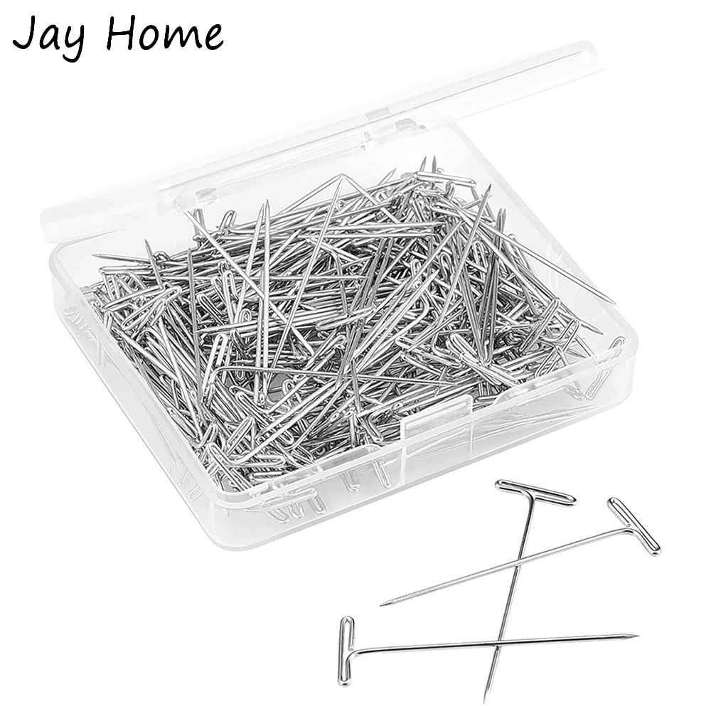 100PCS T Sewing Pins Stainless Steel Straight Pins Dressmaker Quilting Pin with Plastic Boxes for Jewelry Making Sewing Crafts