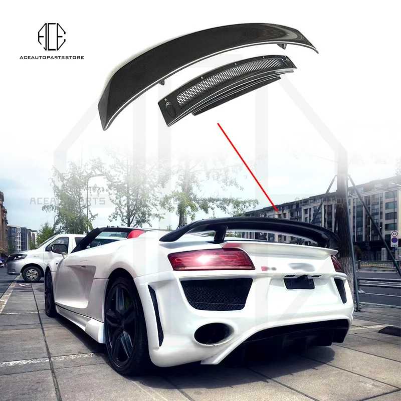 2007-2015 R8 car body kit Carbon Fiber Rear Trunk Wing Spoiler for Audi R8 GT V8 V10 Car Modified Tail Lip