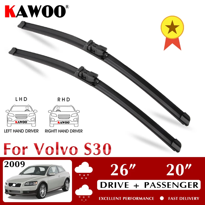 

KAWOO Wiper Front Car Wiper Blades For Volvo C30 2009 Windshield Windscreen Front Window Accessories 26"+20" LHD RHD