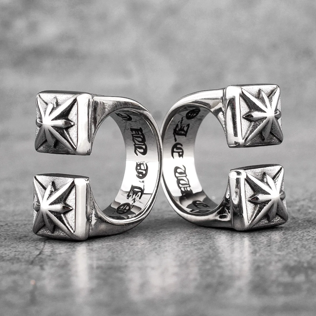 Vintage Gothic Flower Stainless Steel Mens Open Rings Punk Unique for Women Boyfriend Biker Jewelry Creativity Gift Wholesale