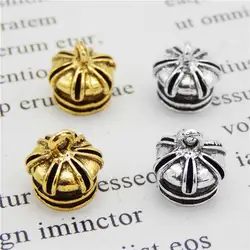 12pcs Vintage Zinc Alloy Crown Charms For Jewelry Crafts Bracelet Pendants Antiqued Color DIY Findings 10mm