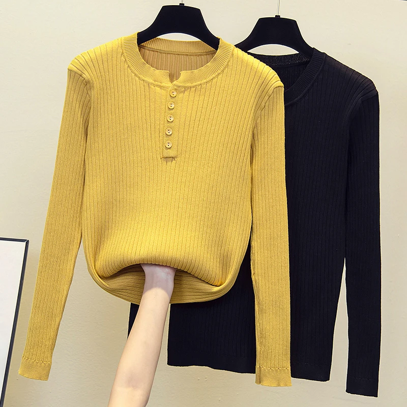 

Pure color O-Neck basic sweater thick Women Sweater Pullover Casua Long Sleeve Sweater for women Female pullover Jumpers