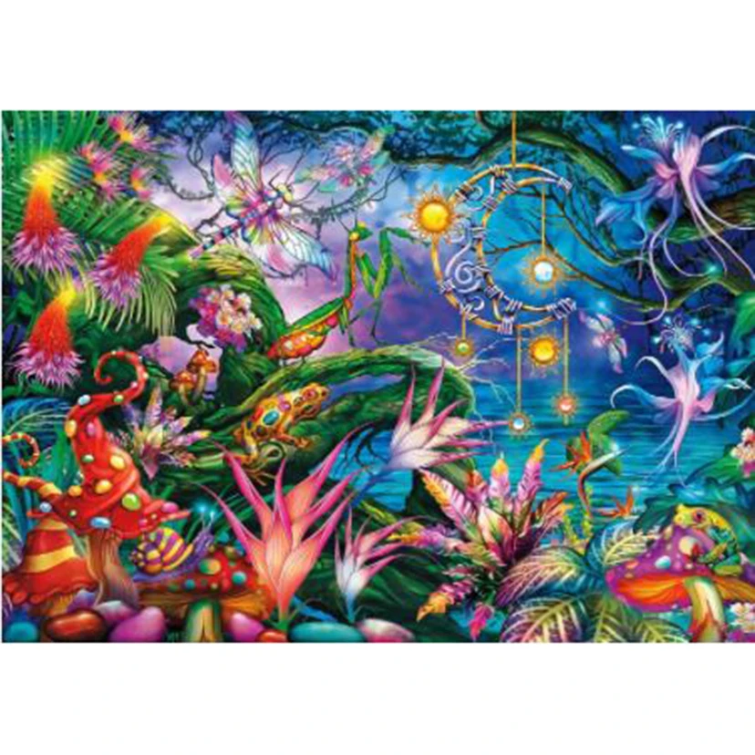 5D Fairy Forest Mushroom Flower river Full Diamond Painting cross stitch kits art Cartoon 3D  FH646