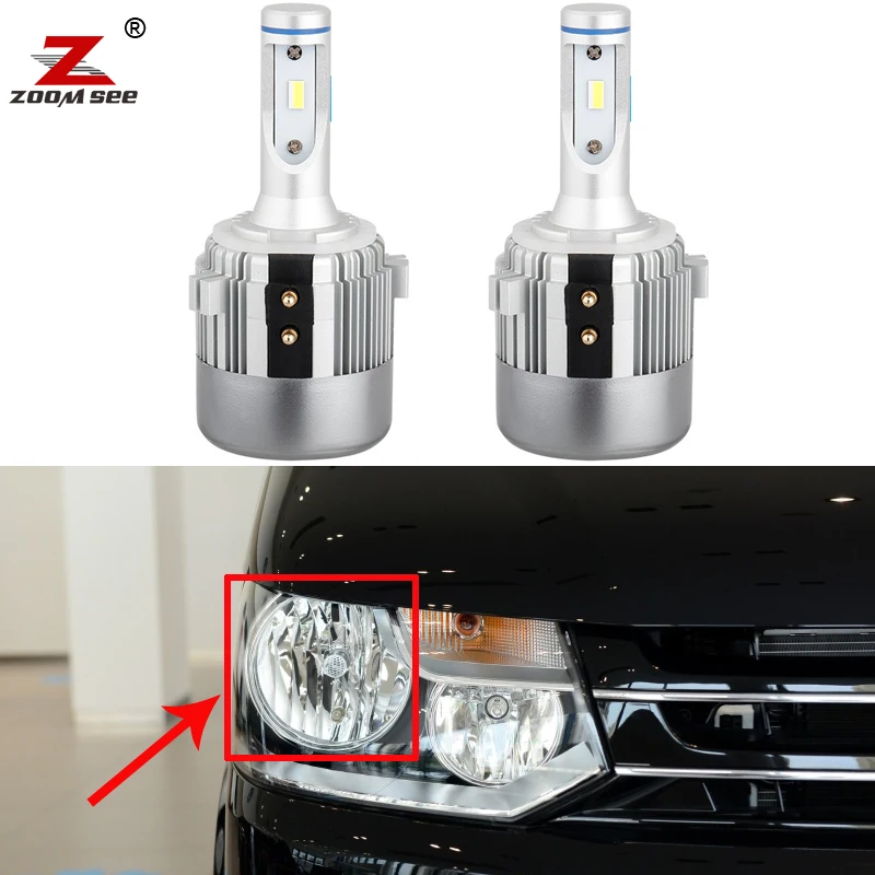 2pcs Nice Canbus 12000Lm 6000k white H7 LED headlight low beam for VW Multivan Caravelle T5 T5.1 2010 2011 2012 2013 2014 2015