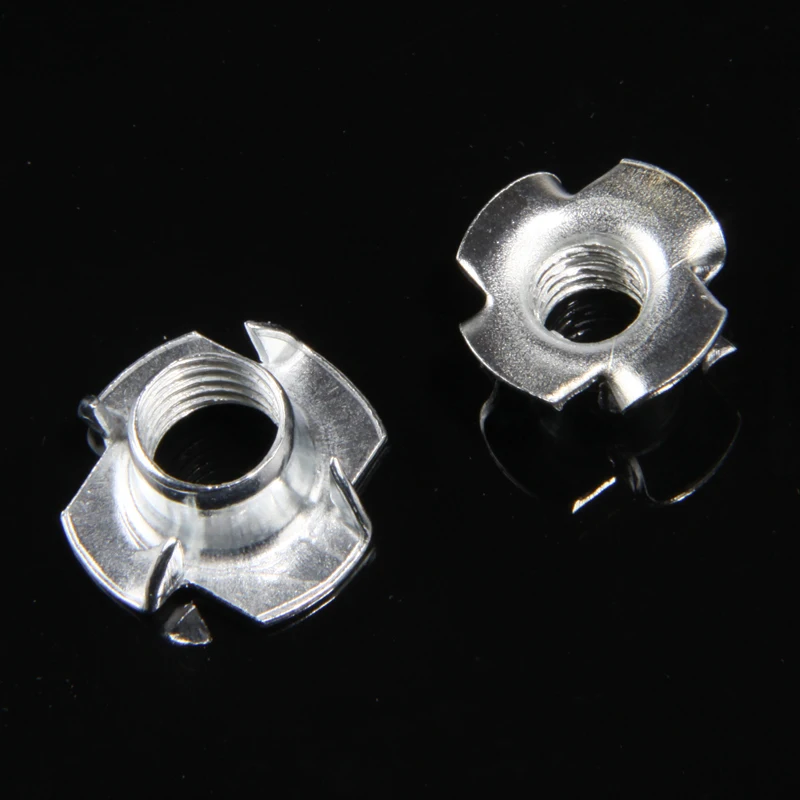 245PCS Zinc Plated M3/M4/M5/M6/M8/M10 Four Claws Nut Speaker Nut T-nut Blind Pronged Tee Nut Furniture Hardware